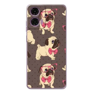 Чехол (ТПУ) Милые собачки для Motorola MOTO G04 (Собачки Мопсики)