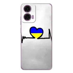 Силиконовый Чехол на Motorola MOTO G04 (Я-Украина) (Украинская кардиограмма)