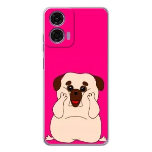 Чехол (ТПУ) Милые собачки для Motorola MOTO G04 (Веселый Мопсик)