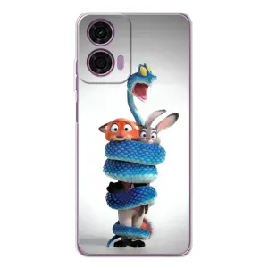 Силиконовый чехол с принтом Зоотрополіс для Motorola MOTO G04 (Змея Зоо)