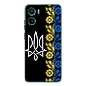 Силиконовый Чехол на Motorola Moto G05 (Герб и вышыванка)