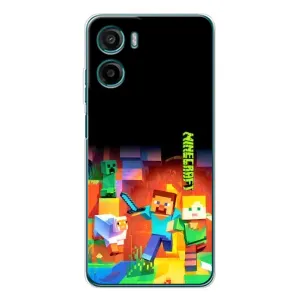 Чехлы для Motorola Moto G05 (Персонажи Майн Крафт) (Герой Майнкрафт)