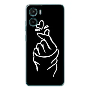 Чехлы (Знак сердечка) на Motorola Moto G05 (Сердце на черном)