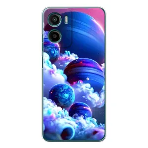 Чехлы КОСМОС для Motorola Moto G05 (Синие планеты)