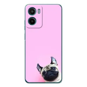 Бампер для Motorola Moto G05 с картинкой "Песики" (Собака на розовом)