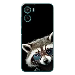 Силиконовый Чехол с Енотами на Motorola Moto G05 (Стильный Енот)