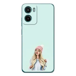 Силиконовый Чехол на Motorola Moto G05 с картинкой Стильных Девушек (В шапке)