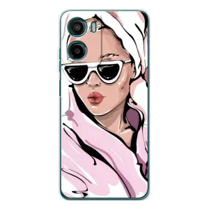 Чехол с картинкой Модные Девчонки Motorola Moto G06 (Девушка в халате)
