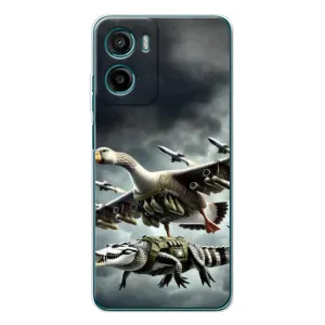 Чехол с мемами тралалело тралала для Motorola Moto G06 (Гусини и крокодило)