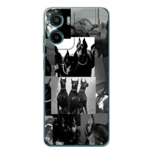 Чехол ДОБЕРМАН для Motorola Moto G06 (Коллаж Доберман)
