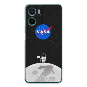 Силиконовый бампер с принтом "Наса" на Motorola Moto G06 (Космонавт NASA)