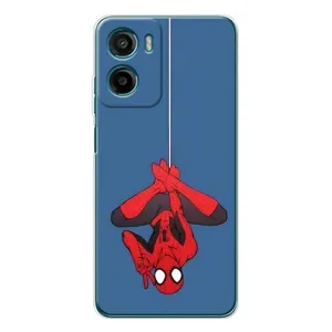 Чехол Супергерой Человека Паука на Motorola Moto G06 (На паутине)