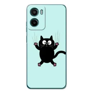 Силиконовый чехол с котиком для Motorola Moto G06 (Падающий кот)