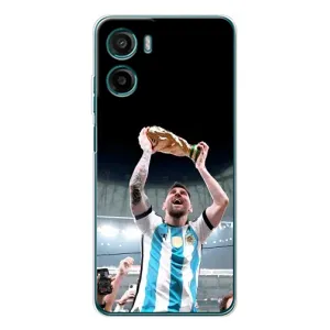 Чехлы Лео Месси Аргентина для Motorola Moto G06 (Счастливый Месси)
