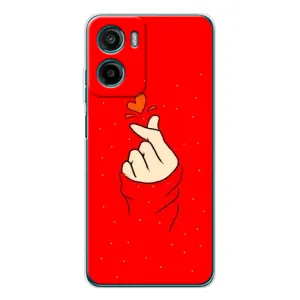 Чехлы (Знак сердечка) на Motorola Moto G06 (Сердце на красном)