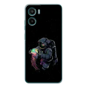 Силиконовый Чехол с принтом "Космонавты" на Motorola Moto G06 (В руках земля)