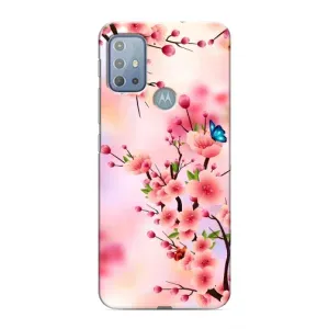 Чохол з картинкою Сакури на Motorola MOTO G10 (Метелики на сакурі)