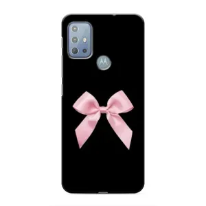 Чехол банты для Motorola MOTO G10 (Бант на черном)