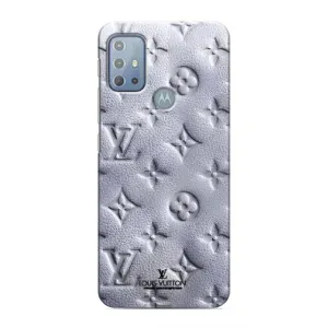 Текстурный Чехол Louis Vuitton для Моторола Мото джи 10 (Белый ЛВ)