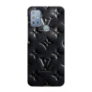 Текстурный Чехол Louis Vuitton для Моторола Мото джи 10 (Черный ЛВ)