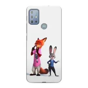 Силиконовый чехол с принтом Зоотрополіс для Motorola MOTO G10 (Джуди и Ник)