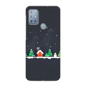 Силиконовый бампер на рождество для Motorola MOTO G10 (Город зимний)