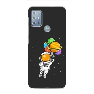 Силиконовый Чехол с принтом "Космонавты" на Motorola MOTO G10 (Космонавт с шариками)