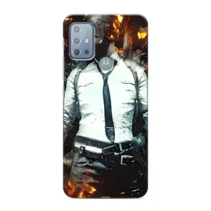 Силиконовый чехол с картинкой "Герой Pubg" на Motorola MOTO G10 (Man Пубг)