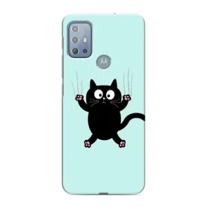Силиконовый чехол с котиком для Motorola MOTO G10 (Падающий кот)