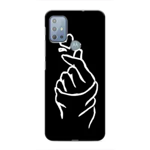 Чехлы (Знак сердечка) на Motorola MOTO G10 (Сердце на черном)