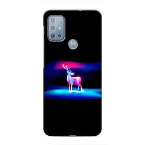 Силиконовый бампер с картинкой животных для Motorola MOTO G10 (Яркий олень)