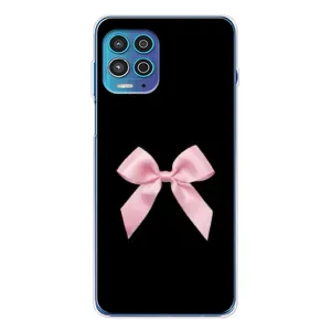 Чехол банты для Motorola MOTO G100 Pro (Бант на черном)