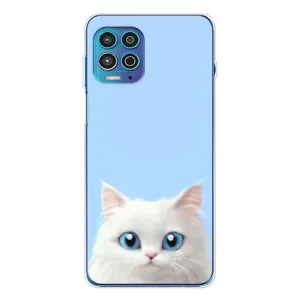 Чехол на тематику: Коты для Motorola MOTO G100 Pro (Белый кот)