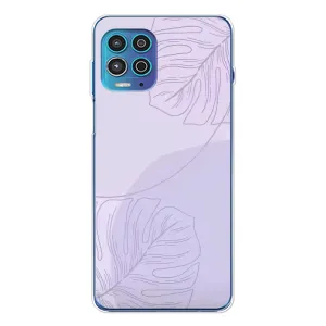 Чехол цветочный дизайн для Motorola MOTO G100 Pro (Монстера фиолетовая)