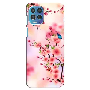 Чехол с принтом САКУРЫ на Motorola MOTO G100 (Бабочки на сакуре)