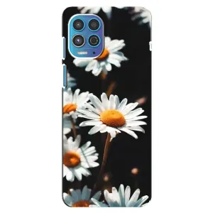 Чехол с ромашками на Motorola MOTO G100 (Белые ромашки)