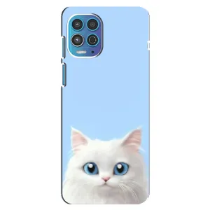 Чехол на тематику: Коты для Motorola MOTO G100 (Белый кот)