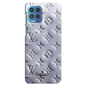Текстурный Чехол Louis Vuitton для Моторола Мото джи 100 (Белый ЛВ)