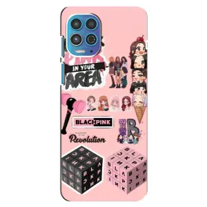Чехлы с картинкой для Motorola MOTO G100 (BLACK PINK коллаж)
