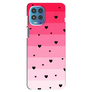 Чехлы с тематикой "Маленькие Сердечки" на Motorola MOTO G100 (Чорные сердечки)