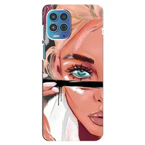 Силіконовый Чохол на Motorola MOTO G100 з картинкой Модных девушек (Дівчина та вії)