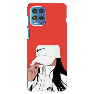 Силіконовый Чохол на Motorola MOTO G100 з картинкой Модных девушек (Дівчина Nike)