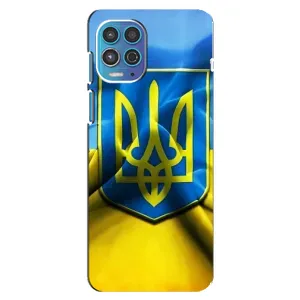 Чехол с картинкой (Патриотический ГЕРБ) на Motorola MOTO G100 (Герб и Флаг Украины)