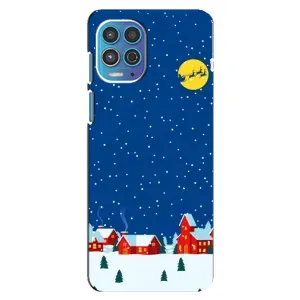 Силіконовий бампер на різдво для Motorola MOTO G100 (Місто в снігу)