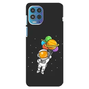 Силіконовый Чохол з принтом "Космонавти" на Motorola MOTO G100 (Космонавт з кульками)