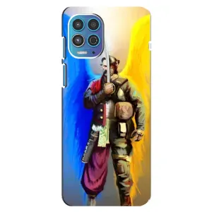 Чехол с картинкой (Патриотический КОЗАК) на Motorola MOTO G100 (Козак с крыльями)