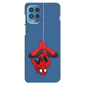 Чехол Супергерой Человека Паука на Motorola MOTO G100 (На паутине)