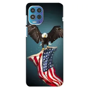 Чехол Флаг USA для Motorola MOTO G100 (Орел и флаг)