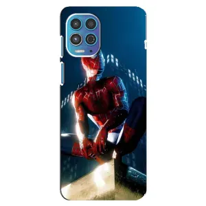 Чехол Супергерой Человека Паука на Motorola MOTO G100 (Паук на доме)