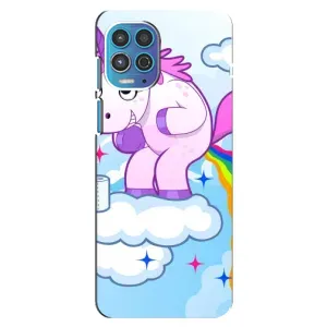 Чехол Unicorn на Motorola MOTO G100 (Радуга единорожка)